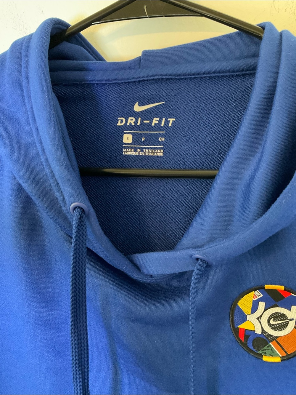 Nike KD Dri-FIT Short Sleeve Hoodie Blue Size Small Athletic Pullover - Picture 4 of 5